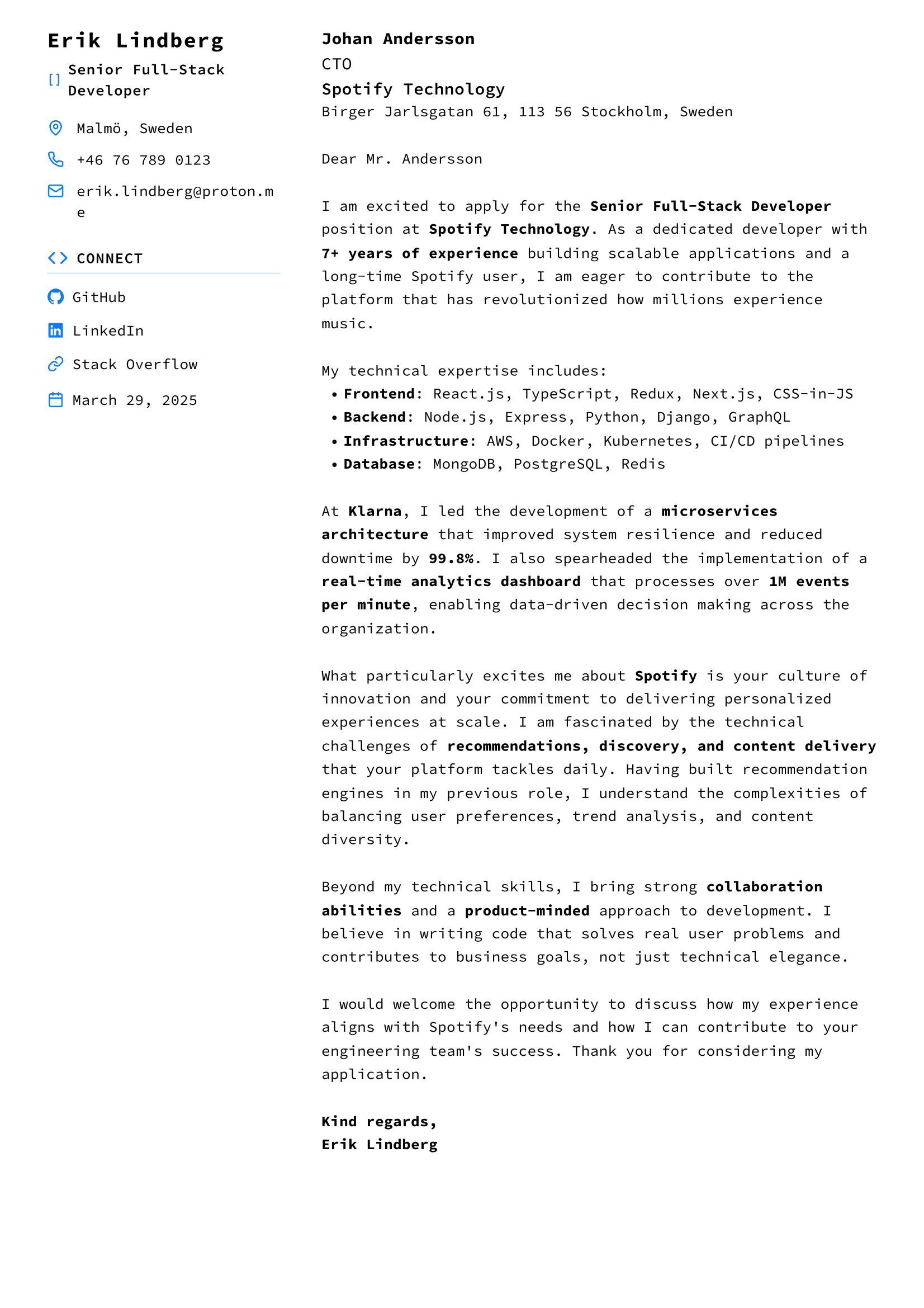 Kodare cover letter template preview
